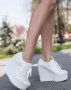 Обувки на платформа - бели - 710-05, снимка 1 - Дамски елегантни обувки - 38926203