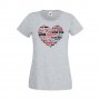 Дамска тениска Свети Валентин Love Word Heart, снимка 3