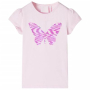 Детска тениска с ръкави капаче, меко розово, 140（SKU:10833