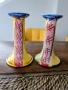 Винтидж керамични свещници – Ръчна изработка, Средиземноморски стил, снимка 3