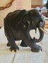 Ръчно изработен африкански слон от абанос и слонова кост от 1920 Антика