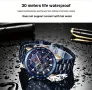 Мъжки спортно/елегантни кварцови хронографи LIGE *Blue/Black* Titanium !, снимка 15