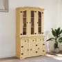 vidaXL Висок шкаф Corona, кафяв, 112x43x191,5 см, мексикански бор масив, снимка 2