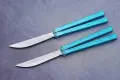 Baliplus Barebones Balisong (Tanto) – Пеперуда, Циан, снимка 1