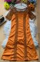 Нова рокля горчица с дантела, снимка 1 - Рокли - 42810648