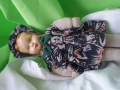 Стара кукла лице папиемаше тяло плат , снимка 2