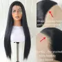 Черна права перука 70 см с дантелена зона 13x4 Lace Front, снимка 3