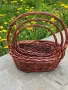 Плетена бяла и кафява  овална кошница, кошници за декорация,  подаръчни кошници, снимка 4