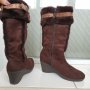 Топли дамски ботуши на удобна платформа, снимка 4