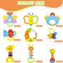 Комплект 11 образователни играчки с дрънкалки и гризалки за новородени за бебета 0-12 месеца, снимка 4