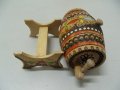 № 6540 стар сувенир - малко декоративно буренце  - пирографирани орнаменти  - с поставка   , снимка 4