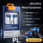 Метални жични слушалки със стерео звук и микрофон, 3.5 мм жак - ABODOS Metal Earphone Код P2190, снимка 1