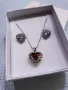 Сребърно колие с обеци, снимка 1
