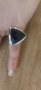 Сребърен пръстен с голям триъгълен черен камък внос от Дубай, снимка 4