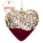 3 броя Червени коледни сърца за елха, 12см, снимка 1