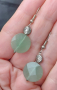 Винтидж / Висящи обеци с фасетиран зелен кварц, снимка 5