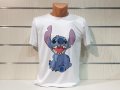 Нова бяла мъжка тениска с дигитален печат Стич (Stitch), снимка 6