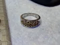 СТИЛЕН СТАР ПРЪСТЕН от БЛАГОРОДНА СТОМАНА с БЯЛА ПОЗЛАТА и ПЕЧАТ 835 НЯКОИ ЦИРКОНЧЕТА ЛИПСВАТ! 48266, снимка 3
