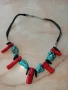 Колие с червен корал и тюркоаз, снимка 5