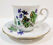Порцеланова чаша с чинийка Carl von Linne, "Anemone Hepatica"., снимка 1 - Колекции - 44506047
