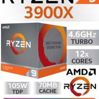 AMD Ryzen 9 3900x 12-Core 3.8GHz AM4 Процесор, снимка 3 - Процесори - 32068604