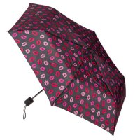 Сгъваем чадър за дъжд Ръчен Черен Червен Розов Целувки 23,5 см, снимка 3 - Други - 42876521