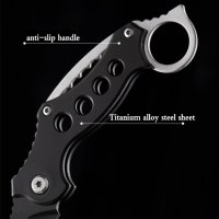 Сгъваем нож с дръжка от титаниева сплав, снимка 4 - Ножове - 42235822