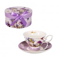 Луксозна чаша за чай в кутия "Цветя" /керамика/, снимка 2 - Чаши - 37767521