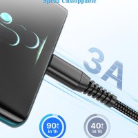 2 броя Aioneus USB C кабел 3A , за бързо зареждане 1,8 м, плетена оплетка, снимка 3 - USB кабели - 42624587