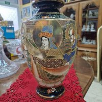 Страхотна уникална антикварна колекционерска порцеланова ваза Satsuma , снимка 3 - Вази - 42218252