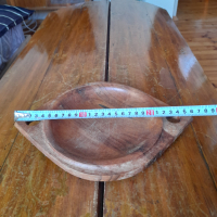 Стара дървена чиния за стена, снимка 3 - Други ценни предмети - 44572874