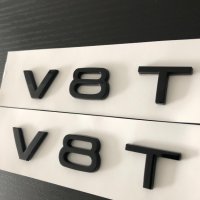 Емблема за калник ''V8 T'' за Audi/Ауди черна, снимка 3 - Аксесоари и консумативи - 40171466