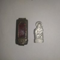 Антично религиозно немско джобно светилище с малка статуя на Дева Мария , снимка 2 - Антикварни и старинни предмети - 39015471