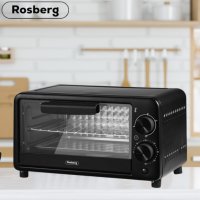 Фурна мини Rosberg R51441C, 800W\9л. до 230°C, Черна, 2 ГОДИНИ ГАРАНЦИЯ, снимка 4 - Печки, фурни - 44165402