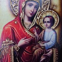 Икона на платно А5 на Пресвета Майка Богородица Закрилница - ръчна изработка . Модели А , Б и В. , снимка 17 - Икони - 42689489