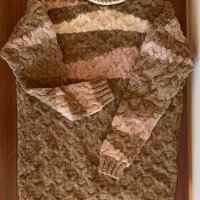 Ръчно плетен пуловер, естествена вълна, снимка 10 - Пуловери - 20115609