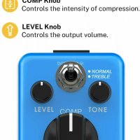 Donner Ultimate Comp Compressor Pedal - КОМПРЕСОР педал за ел китара - ЧИСТО НОВ, снимка 4 - Китари - 37719003