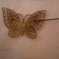 Ретро брошка филигран Пеперуда, снимка 6 - Други ценни предмети - 33987272