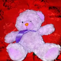 Лилава мечка-18см., снимка 1 - Плюшени играчки - 29363052