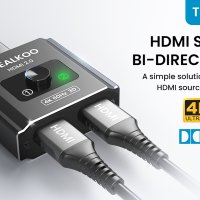 Алуминиев HDMI2.0 двупосочен сплитер 4K@60HZ,HDR/UHD,поддържа HDCP2.2 4K 3D 1080P за PS4 PS5 Blu-Ray, снимка 1 - Ресийвъри, усилватели, смесителни пултове - 42415909