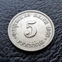 Стара монета 5 пфенига 1908 г. буква  D - Германия- хит цена !, снимка 8 - Нумизматика и бонистика - 39778962