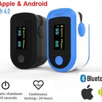 Bluetooth пулсов оксиметър, отчита пулс, сатурация(SpO2) и PI, съвместим с Андроид и iOS, снимка 4 - Уреди за диагностика - 30818791