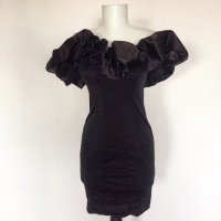 ЛИКВИДАЦИЯ! Празнична елегантна черна рокля с воали  Avin Alessa, снимка 2 - Рокли - 25514949