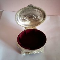 Прекрасна Посребрена Кутия За Бижута-Мида, снимка 4 - Антикварни и старинни предмети - 39854489