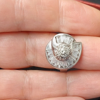 Стар сребърен пръстен с камъни и багети / проба 925 и печат на ювелира , снимка 9 - Пръстени - 44758827