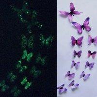 Светещи Пеперудки за стена- светят в тъмното (виолетови или други цветове) , снимка 2 - Други - 31856862