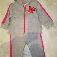 Бебешки комплект суичер с качулка и панталонче, за момиче с къдрички 68см,74см,80 см, снимка 1 - Комплекти за бебе - 40858926
