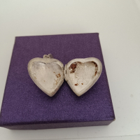 Голямо сребърно сърце , снимка 4 - Колиета, медальони, синджири - 44638966