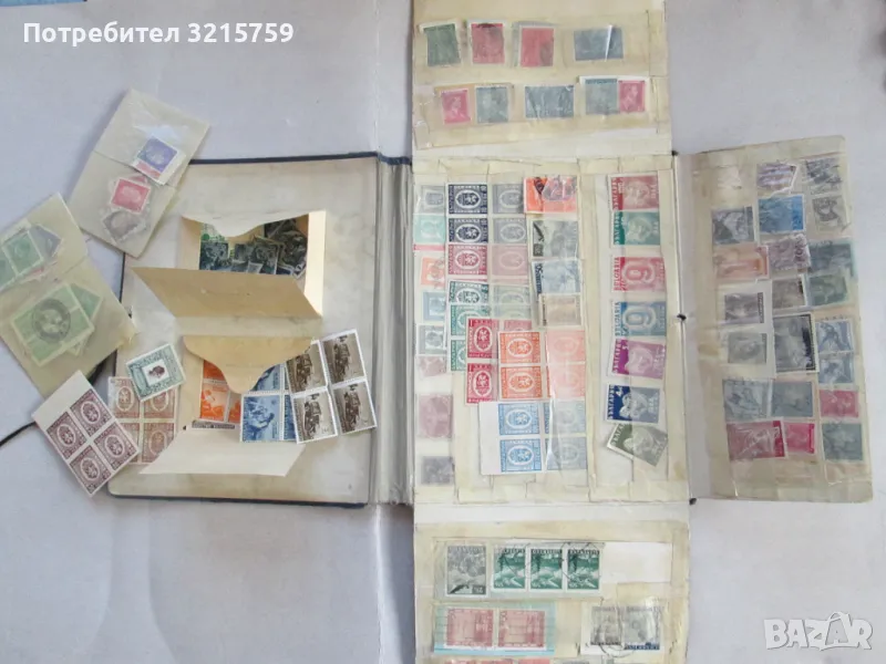 Стар класьор с марки-Царство България и други страни, снимка 1
