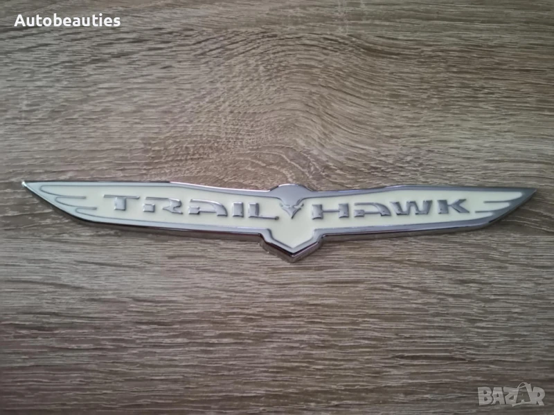 Jeep Trailhawk бяла емблема голям размер, снимка 1